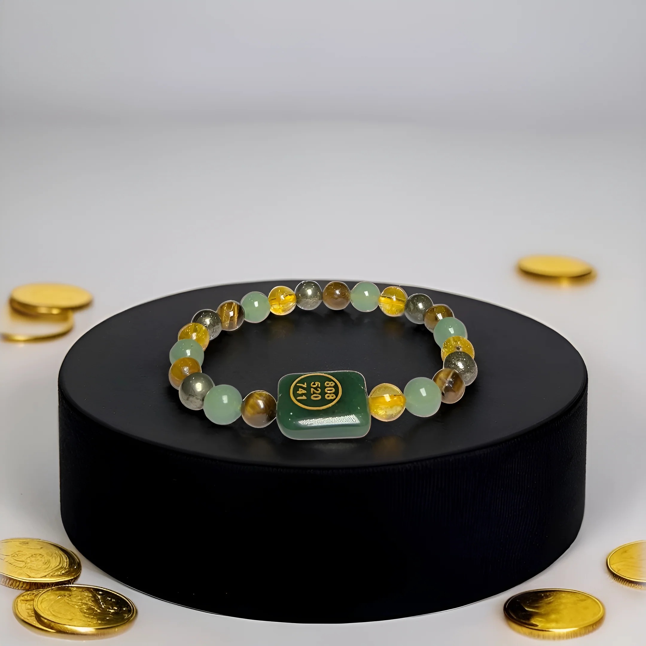 Zibu Coin Bracelet With Multi Stone Power